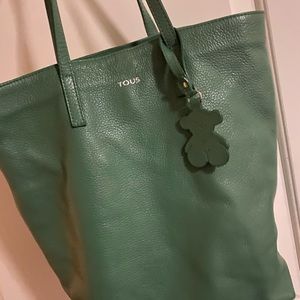 Tous leather green tote bag